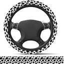 Elastic Car Steering Wheel Cover, Universal 15 inch Non-Slip Breathable Neoprene Steering Wheel Protector, Car Accessories for Women Men Fit Auto, Suvs, Truck Cow Print