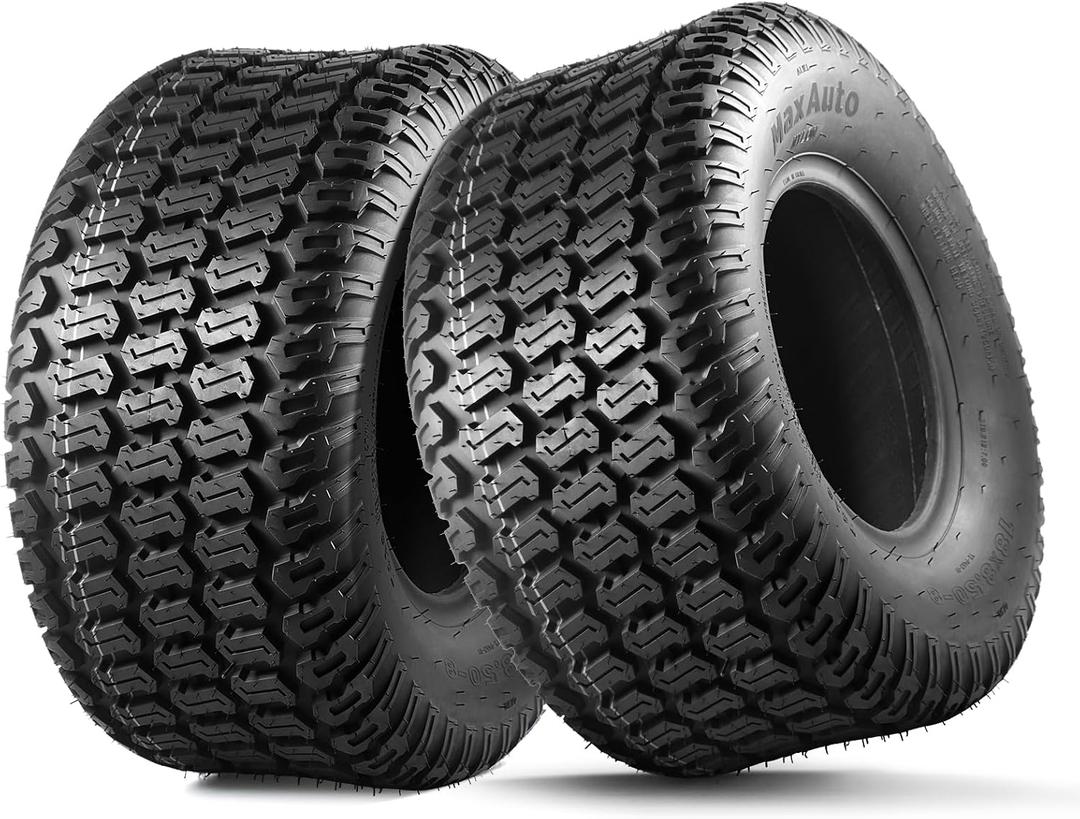 MaxAuto 18x8.50-8 Tubeless Lawn Mower Tires 2 Pack, Load Range B Replacement for Lawn Tractors, Turf Tread Design