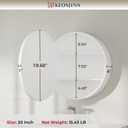 Keonjinn 20 Inch Round Medicine Cabinet with Mirror, White Surface Mount Only Mirror Medicine Cabinet, Modern Medicine Cabinets with Mirror, Metal Framed Bathroom Vanity Mirror with Storage