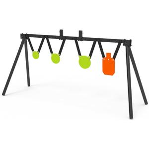 KNINE OUTDOORS AR500 Steel Target System Kit - 3/8" Thick Silhouette & Gong Targets (7"x12", 4", 6", 8"), Stand Included