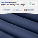 HOMSHADE 9FT 3-Tier Solar Patio Umbrella Heavy Duty,Vented Market Table Umbrella Windproof with 32 LED Lights,UPF50+,5-Year Fade Resistant,8 Thicker Ribs for Pool,Lawn,Garden,Deck (Navy Blue,No Base)