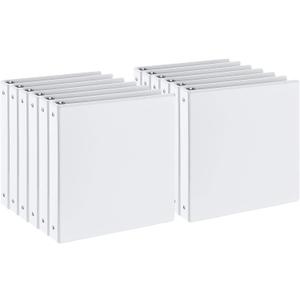 1 Inch 3-Ring Binder with 2 Interior Pockets, Heavy Duty 1" Round Ring Binder Holds 200 Sheets of US Letter Size 8.5'' x 11'' Paper for Office/Home/School 11-Pack (White, 1 Inch)