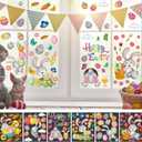 3 x DERAYEE Easter Window Clings, 78 Pcs Easter Window Stickers Bunny Egg Glass Door Decals for Home, Office, School Party Decoration Supplies