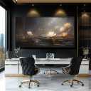 SDYA White Floral Wall Decor Gold Botanical Canvas Paintings Modern Artwork for Living Room Bedroom Office Home Decor 29"x58"