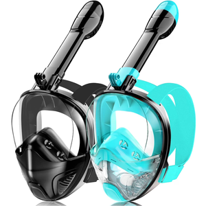 Full Face Snorkel Mask for Adults Teen, Snorkeling Gear with Detachable Camera Mount, Panoramic 180° View, Anti-Fog Anti-Leak Snorkling Set for Man and Women