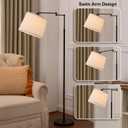 55"-65.5" Adjustable Floor Lamp for Living Room, Black Swing Arm Floor Lamps for Home, Modern Standing Lamp, Tall Black Floor Lamp for Reading, Home Office, Nursery, Bedroom