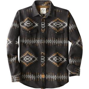 Dubinik Mens Flannel Shirt Long Sleeve Button Down Plaid All Cotton Soft Brushed Flannel Shirt for Men Utility Casual Shirt (X-Large, Aztec Brown)