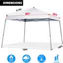 8x8FT Slant Leg Canopy Replacement Top, Wateproof Pop-Up Canopy Tent Cover with Ropes, Instant Canopy Top Easy-up Canopy Repalcement Cover for Garden Patio Camping (Silver White, 8 * 8FT)