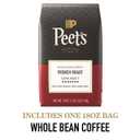 Peet's Coffee, Dark Roast Whole Bean Coffee, 100% Arabica Coffee - French Roast 18 Ounce Bag (EXP 03/23/26)
