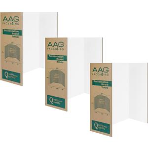 Trifold Presentation Board, Double-Wall Construction, Smooth Edges, Foldable Storage, for School Projects, Business Presentations (White, 24 x 16 x 0.78 inch)