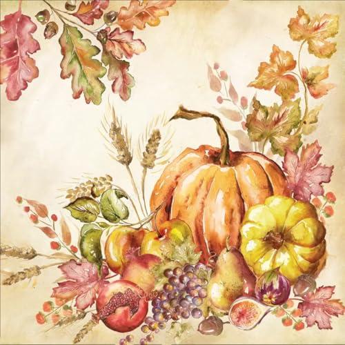 Apcufir Fall Paint by Numbers for Adults Beginners,Pumpkins Paint by Number Kits,Thanksgiving Paint by Numbers on Canvas DIY Color Oil Painting for Home Wall Decor16X16 Inch, Pack 6
