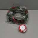 Crowye 6 Pcs Small Mini Christmas Cabinets Wreaths for Kitchen with Ribbon 10'' Hanging Artificial Green Leaves Decor Berry for Window Front Door Kitchen Wall Decor (Red)