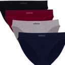 adidas womens Seamless Bikini Underwear 4-pack (US, Alpha, Small, Multi Black)