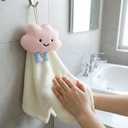 3 Pack Hand Towels with Hanging Loops Premium Absorbent Soft Hand Towels Cute Bathroom Hand Towels for Kitchen, Bathroom, and Daily Use30/11.8in*30cm/11.8in