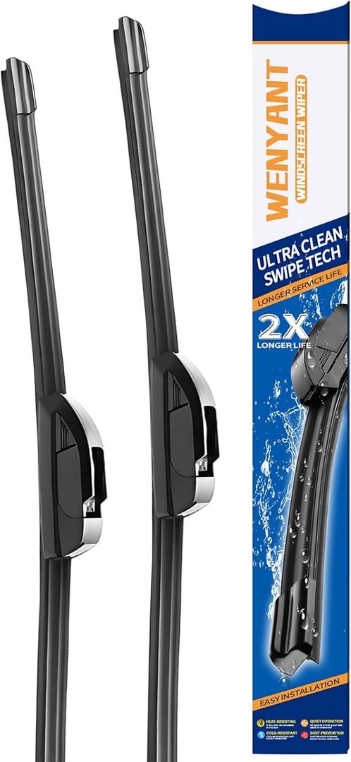 24" + 24" Replacement For Dodge Ram 1500 2500 3500 2008-2002 and new Ram 1,2,3500 2022-2020 +More Front Windshield Wiper Blade Original Equipment J/U Hook Blades 2 Pack (24*24(Front Windshield))