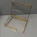 Feyarl Gold Glass Photo Picture DIsplay Box Keepsake Cards Storage Jewelry Trinket Ring Earrings Box Case Shadow Decorative Memory Box for Wedding Home Deco Girl Women(7.3 x 5.3 x 1.8inch)