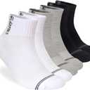 Wildarms Men's 6-Pack Running Socks - Cotton Ankle Socks with Arch Support, Cushion & Double Cuff for Sports, Hiking, Gym