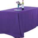 Ascoza 2pack 90x132 Inch Purple Rectangular Tablecloth 8 Feet Table Cloth in Polyester Fabric for Wedding/Banquet/Restaurant/Parties