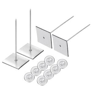 100mm Self Stick Insulation Pins, 100 Sets 0.8 Inch Self Locking Round Washers Aluminum Insulation Hangers for Foam Board Wall Floor Ceiling (100mm/3.94")