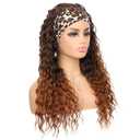 G&T Wig Curly Headband Wigs for Black Women Wet and Wavy Headband Wig Ombre Blonde Curly Synthetic Wigs Glueless Heat Resistant Long Curly Wigs for Daily Wear