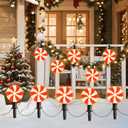 Ultimate Unicorn Christmas Lollipop Pathway Lights for Garden Christmas Decoration Red, 10 LED Peppermint String Lights with Stakes for Outdoor Sidewalk Pathway Rooftop Lawn Garden