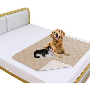 fuguitex Waterproof Dog Blanket, Pet Friendly Reversible Throw Essential for Small Dogs, Tear Resistant Leakproof Washable Couch Cushion Bed Protector Cover for Indoor Furniture40"*50",Beige+Cream