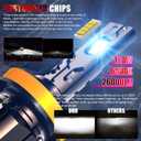 Bulb, 26000LM Super Bright 6500K 800% Brighter Bulbs with Turbo Fan, IP68 Waterproof, Plug-N-Play (H11/H8/H9)