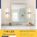 kudos Brushed Nickel Modern Sconces Wall Lighting, Bathroom sconces Set of 2 with Clear Glass and Frosted Glass, Modern LED Vanity Light for Bathroom, 3000K/4500K/6000K Adjustable,KDVL06-BN-2-2PK