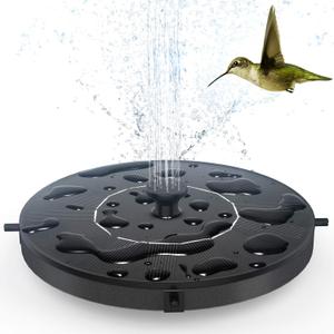 Solar Fountain, Floating Solar Powered Water Fountain Pump for Bird Bath, Garden, Pond, Pool, Outdoor (1W)
