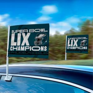 FANMATS 2024-25 Super Bowl LIX Champions Philadelphia Eagles Car Flag 1-pk | Green | Super Bowl Champions Logo