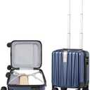 Hanke 14 Inch Underseat Carry On Luggage with Wheels Hard Shell Suitcases Lightweight Small Luggage for Weekender Mini Suitcase Carry On Bag Travel Luggage Christmas Gifts for Birthday (Dark Blue)