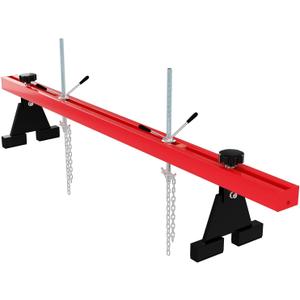 Garvee Engine Support Bar 1100 Lbs Capacity Engine Transverse Bar Engine Hoist 2 Point Lift Holder Hoist Dual Hooks, Engine Hoist for Home Garages & Auto Repair Shop, Red