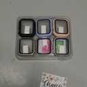 6 Pack Ultra-Thin Case Compatible with Apple Watch Screen Protector 40mm Series 6/5/4/SE1/SE2/SE3, Hard PC Cover Tempered Glass Case Scratch Resistant Full Protective for iWatch 40mm (Black/Silver/Clear/Starlight/Purple/Pink)