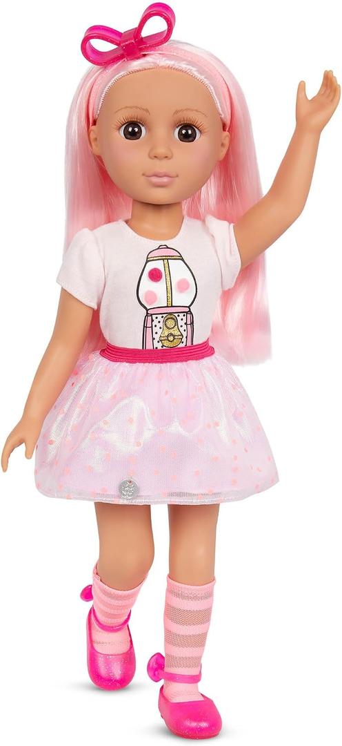 Glitter Girls - 14-Inch Doll Clothes - Pink & White Candy Outfit - Striped See-Through Socks - Sparkly Pink Shoes - Toy for Kids 3 Years +