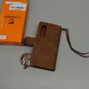 for Samsung Galaxy-Z-Fold-4 Wallet Case: with RFID Blocking Card Slots (6 Cards) & Hidden S Pen Holder | Soft PU Leather Magnetic Snap Zipper Wrist Strap Protective Phone Cover - Brown