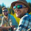 Polarized Fishing Sunglasses for Men Women - Floating Wrap Around Sport Glasses for Surfing Running Driving (Tortoiseshell Frame/Dark Brown Lens)