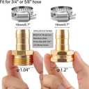 5 Set Garden Hose Repair Connector Kit with Clamps, Fit for 3/4" or 5/8" Garden Hose Fitting, Male and Female Hose Adapter, Water Hose Repair Kit