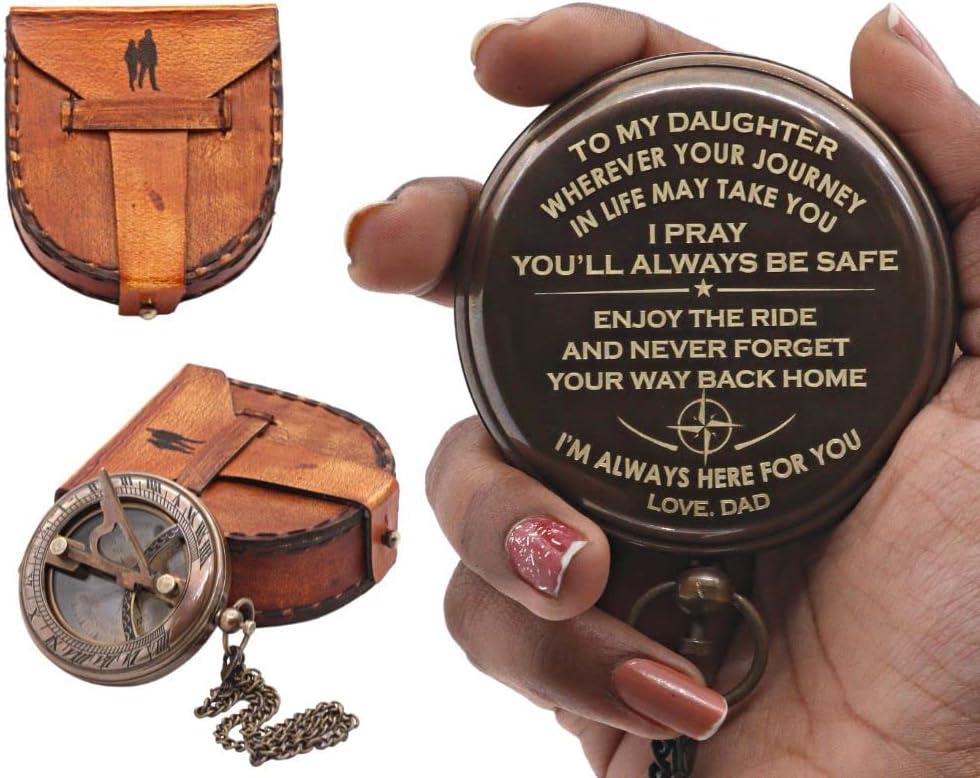 Compass Gift for Son, Daughter & Grandson Vintage Engraved Pocket Compass Gifts for Women/Men, Boy, Girl, Baptism 2026 Communion Christian Luxury Gift, Anniversary