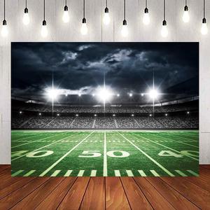 Football Field Backdrop Sports Stadium Photography Background Football Theme Birthday Party Decorations Banner Supplies (120x96inch(10x8FT))