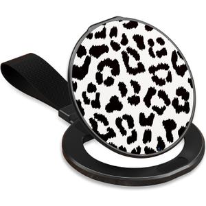 Rosarnnah Phone Grip with Dual-sided Magnetic for Magsafe - Adjustable Cell Phone Strap Stand Finger Ring Kickstand - Compatible with iPhone 17 Pro Max 16 15 14 13 12 Accessories - Black Leopard Print