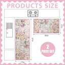 Pink Floral Kitchen Rugs Set of 2 Cute Farmhouse Floor Mats Soft Non Slip Cushioned Washable Kitchen Rugs for Home Entrance Laundry Office Sink Spring Summer Decor, 17 x30 +17 x47