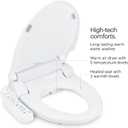 Brondell SE400-EW Swash SE400 Electric Bidet Toilet Seat With Heated Seat, Oscillating Stainless Steel Nozzle, Warm Air Dryer, Night Light, Gentle Close Lid, White Side Arm Control, Elongated