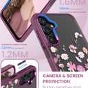 for Samsung Galaxy A16 5G Case+Tempered Glass Screen Protector,Military Grade Protective Slim Soft TPU + Hard PC,Girls Women Crystal Clear Flower Pattern Case Cover for Galaxy A16 5G-Colorful