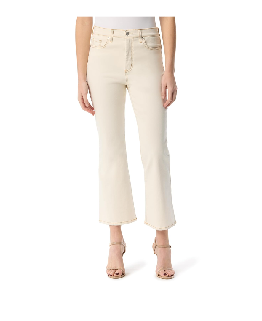 Jessica Simpson Womens Charmed High Rise Fitted Flare Ankle Standard Jeans 27 Ecru