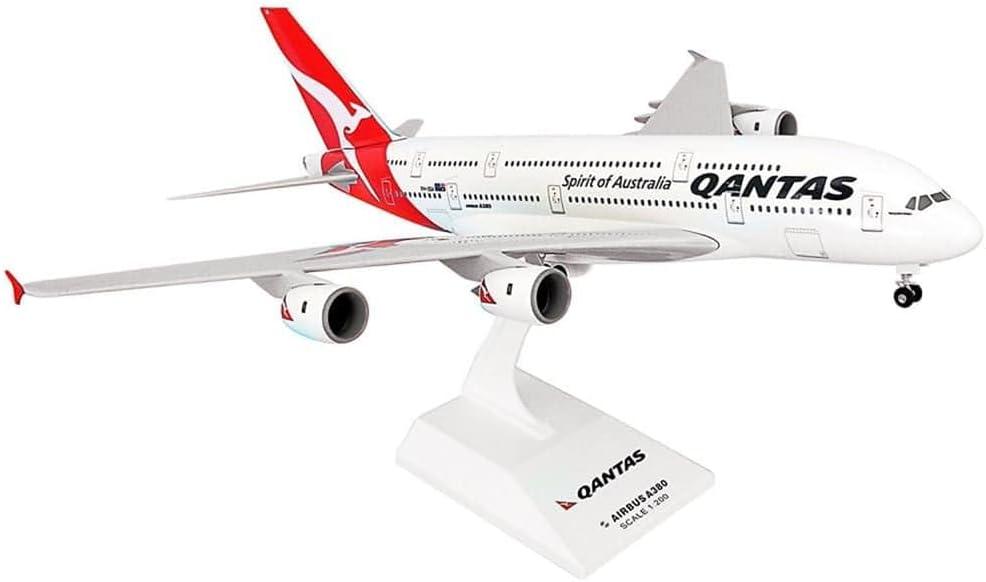 Skymarks Qantas Airbus A380 1/200 Scale Model  New Livery with Landing Gear & Display Stand  14.38 Length, 14.75 Wingspan  Officially Licensed Collectible Airplane  White