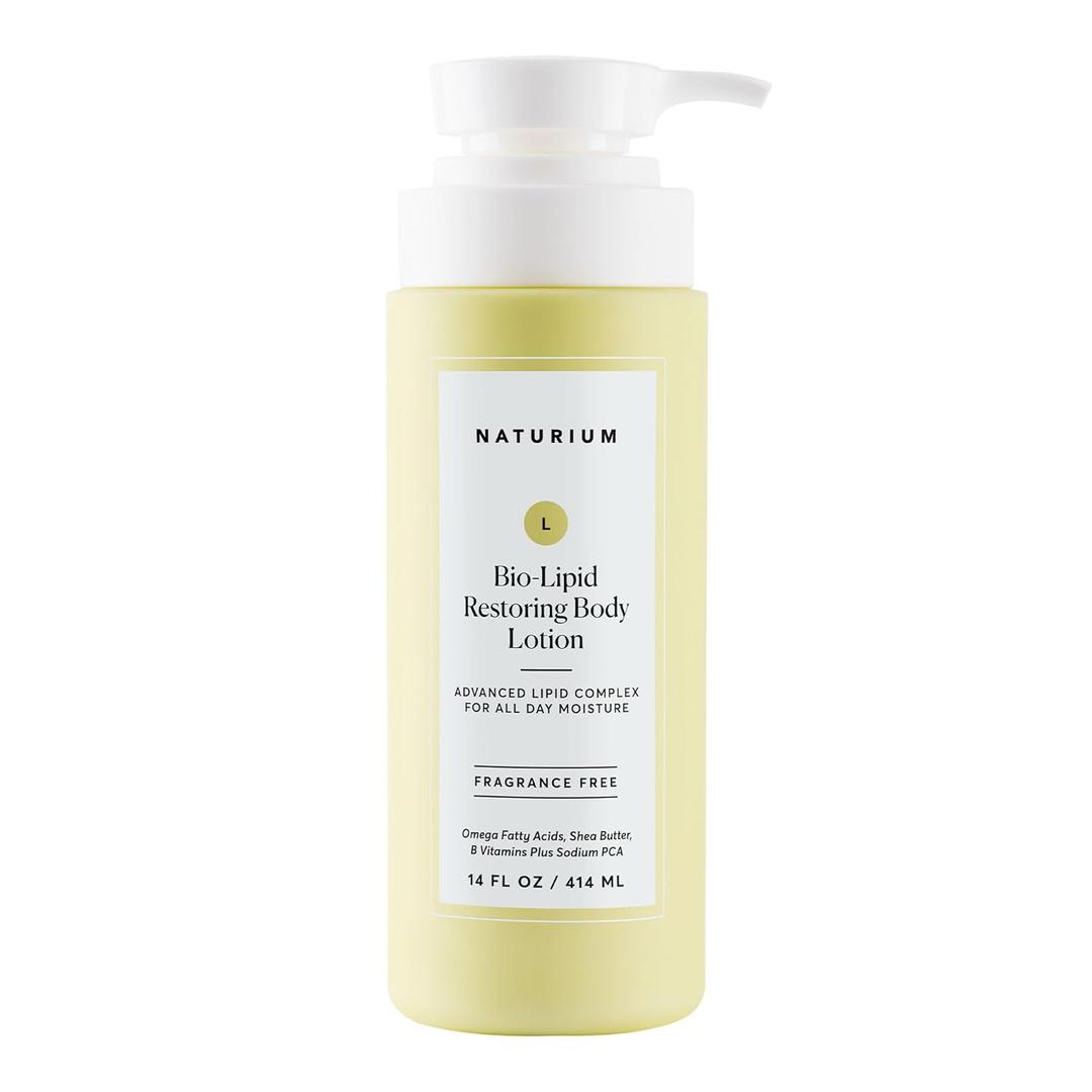 Naturium Bio-Lipid Restoring Moisturizing Body Lotion with Shea Butter, Fragrance Free, 14 oz