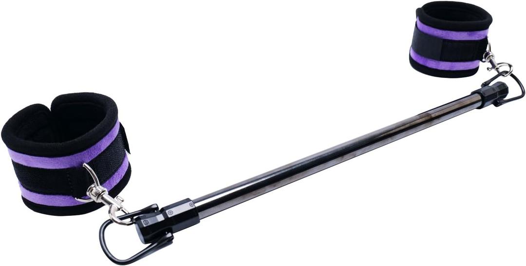 Spreader Bar Stainless Steel Vintage Black Bar with 2pcs Adjustable Straps,Sports Aid Training Fitness Gear Pilates Aid Kit, Home Restore Pilates Indoor Yoga Set