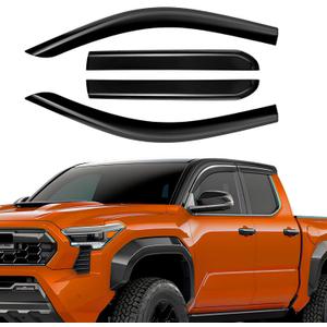Rain Guards Compatible with Toyota Tacoma 2024-2026, Tape-on Durable Side Windows Wind Deflectors, out Channel 2024 2025 2026 Tacoma Rain Guard Black 4 PCS