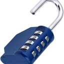ZHEGE Combination Locker Lock, 4 Digit Outdoor Padlock for Gym, School, Gates, Doors, Fence, Hasps and Storage (Blue)