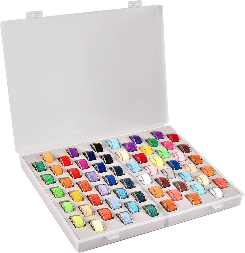 Bobbin Holder Case - 66 Pcs Bobbins Thread Storage Organizer Compatible with Brother/for Singer/for Janome/for Babylock/for Juki Sewing Machine and Embroidery (Box Only) (white)